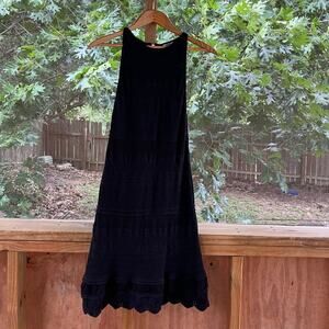 Torn By Ronny Kobo Women's Black Crochet Sleeveless Dress Size S